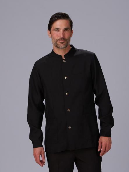 Chaqueta cuello mao hombre botón dorado