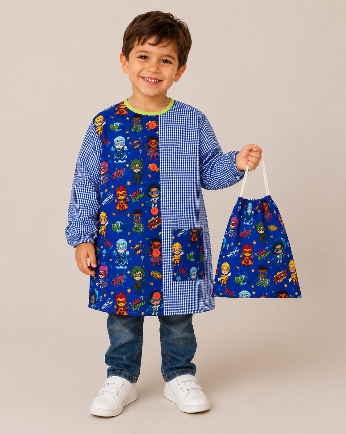 Babi superheroes + bolsila a juego de Regalo