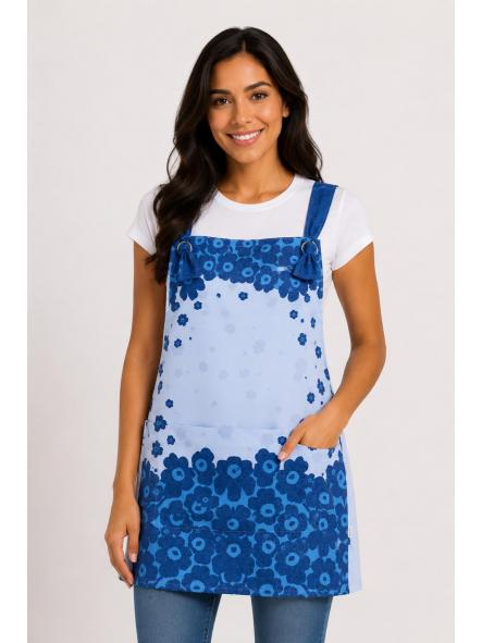Estola flores azul tirantes