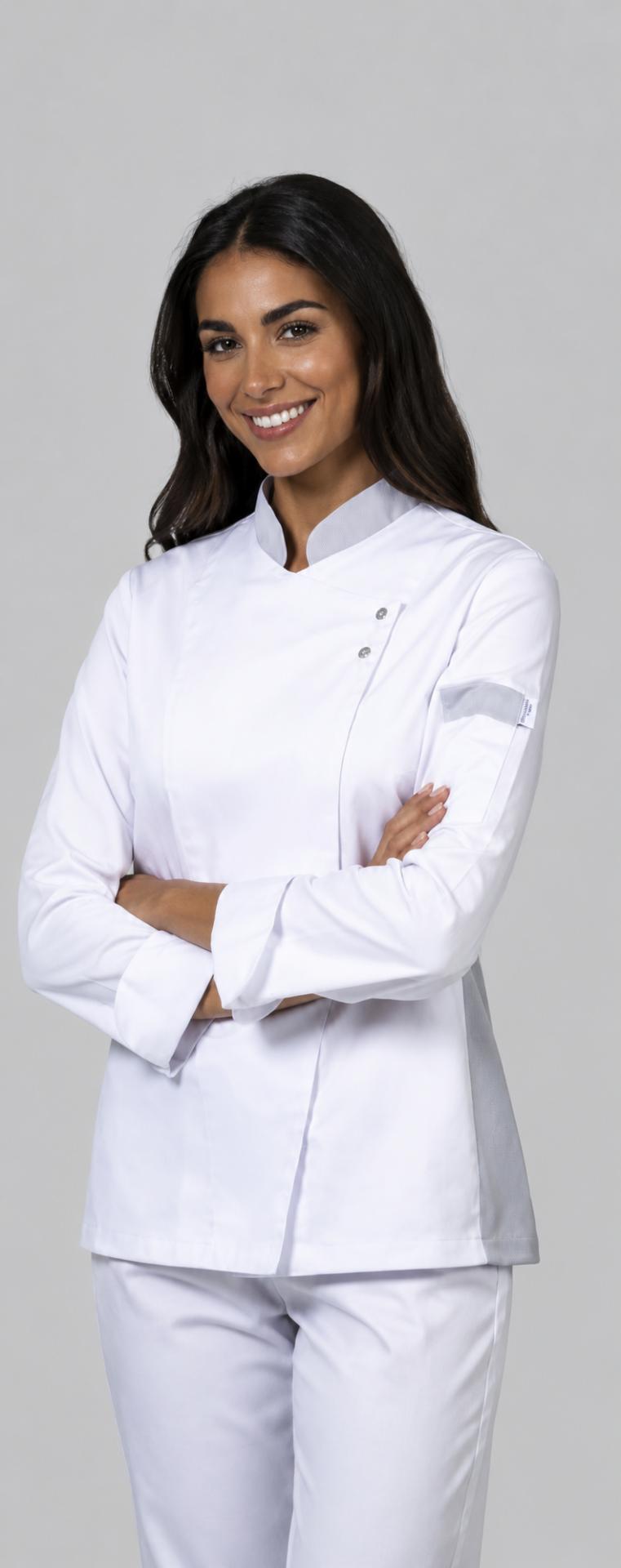 Casaca cocina para mujer sarga elástica