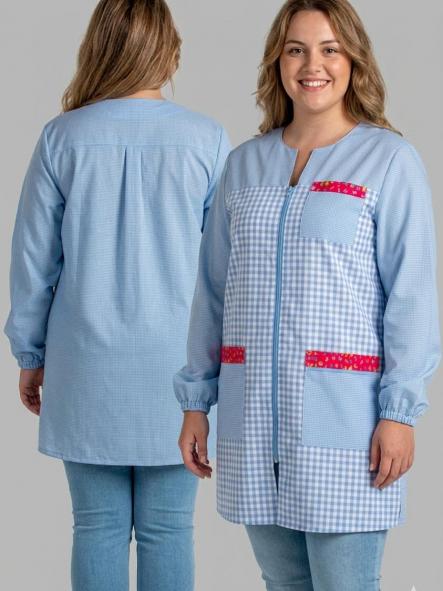 Bata maestra cuadro azul TG [0]