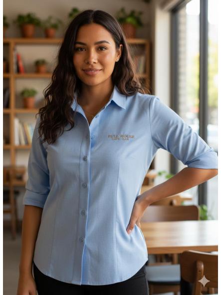 Camisa de manga larga oxford mujer