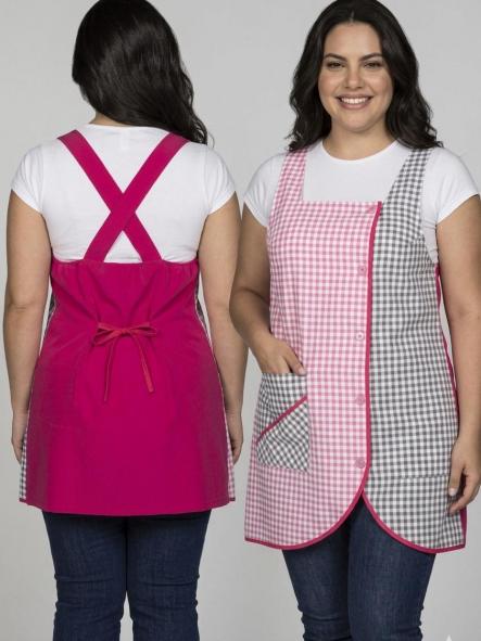 Pichi maestra vichy rojo y gris t/G [0]