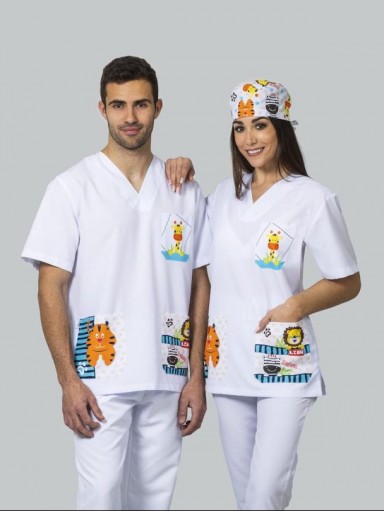 Casaca sanitaria con dibujos animales