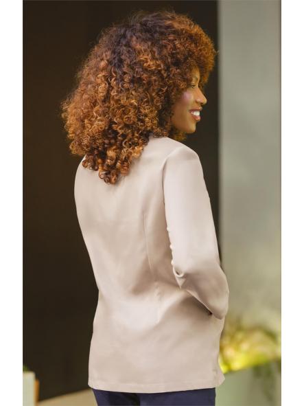 Casaca sanitaria microfibra señora con broches en manga larga beige [1]