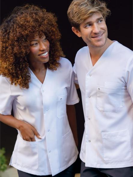 Casaca sanitaria, con broches y doble bolsillo [0]