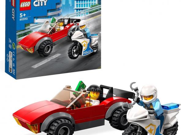 LEGO 60392 City Moto de Policía y Coche a la Fuga