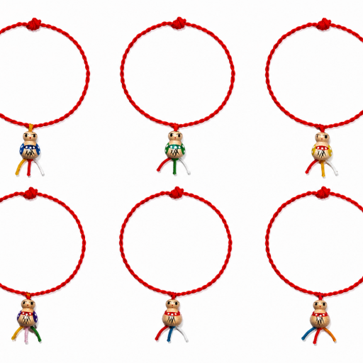 Pulsera cordón rojo de la Suerte con Chinito de la Suerte . 6 unidades 