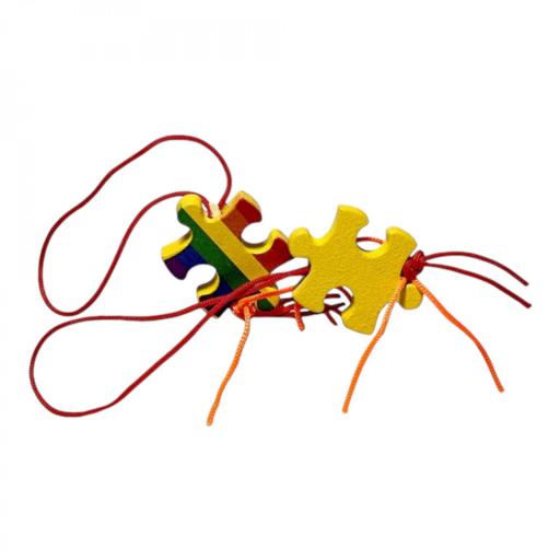 6 Colgantes pieza Puzzle multicolor  [2]