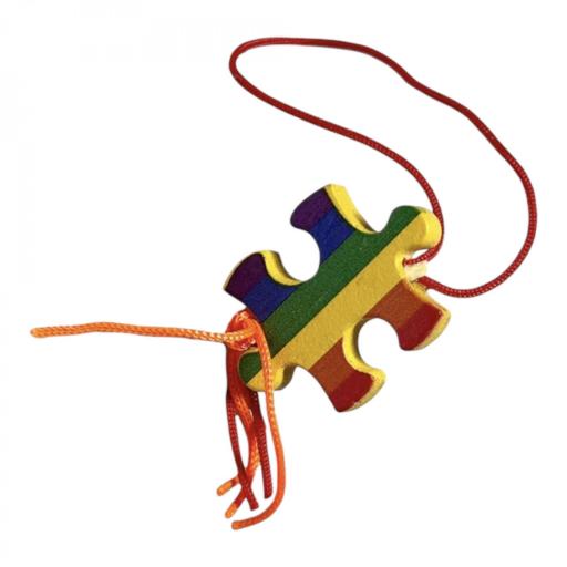 6 Colgantes pieza Puzzle multicolor 