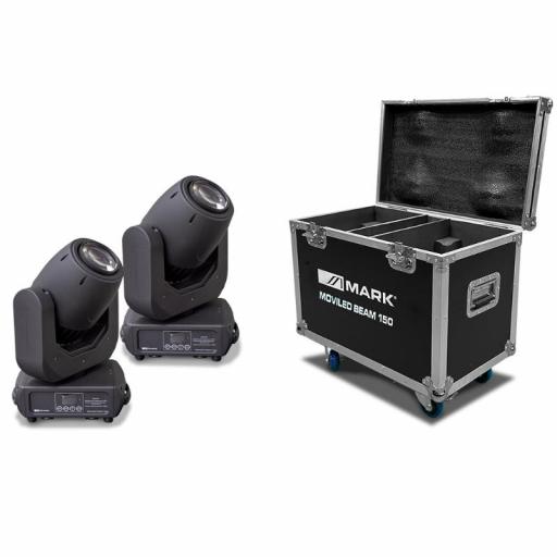 Mark Moviled Beam 150 Cabeza Móvil Led (Pack 2 Uds. + Flight Case)