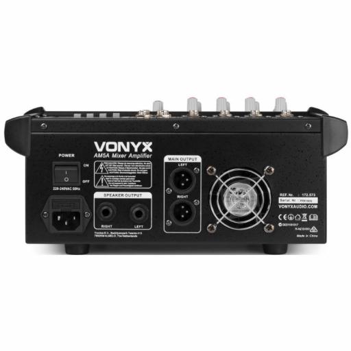 Vonyx Am5A Mezclador de Audio Amplificado 2 x 500W 4CH Usb/Mp3/BlueTooth [1]