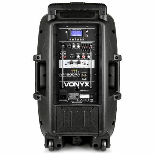 Vonyx Ap1200Pa-Bp Altavoz Amplificado con Batería y BlueTooth 12" 600W Peak [1]