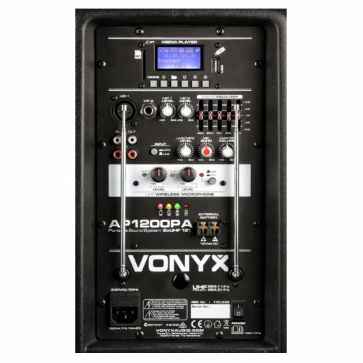 Vonyx Ap1200Pa-Bp Altavoz Amplificado con Batería y BlueTooth 12" 600W Peak [2]