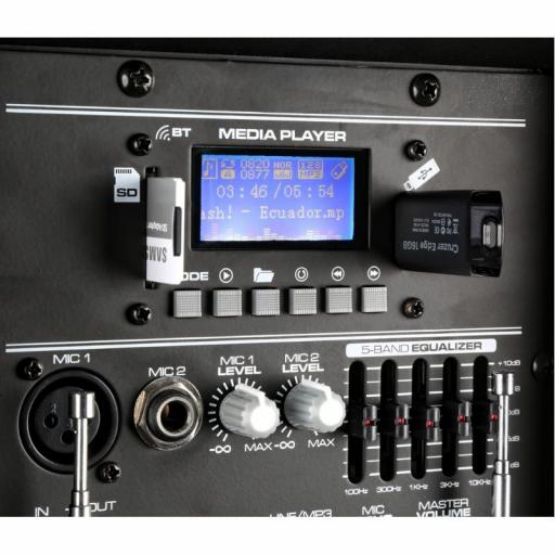 Vonyx Ap1500Pa-Bp Altavoz Amplificado con Batería y BlueTooth 15" 800W Peak [4]
