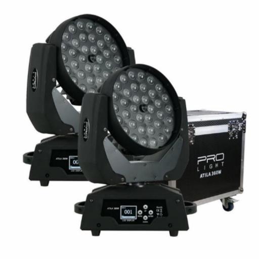 ProLight Atila 360 Cabeza Móvil Led Wash 36 x 10W Rgbw (2 Uds. + Flight Case)