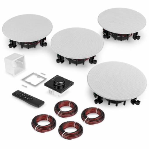 Power Dynamics Powerline B100BSet Conjunto de Altavoces de Techo 6.5" + Amplificador 4 x 25W [1]