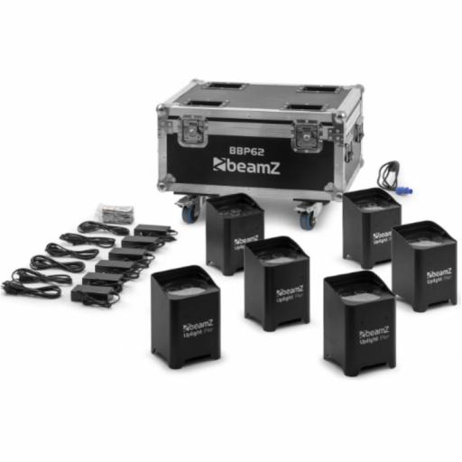 beamZ Bbp62 Foco Led UpLight 6 x 12W Rgbwa-UV con Batería Recargable Ip65 (6 unidades + Flight Case) [1]