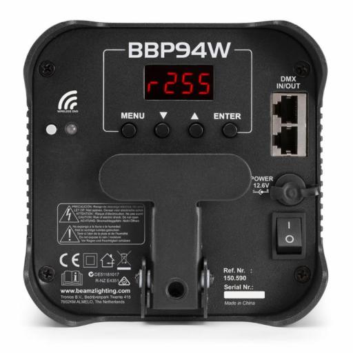 beamZ Bbp94W Foco Led Up-Light con Batería Led 4 x 12W RGBAW-UV [2]