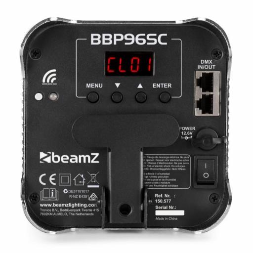 beamZ Bbp96Sc Foco Led Up-Light con Batería 6 x 12W Rgbaw-Uv [1]