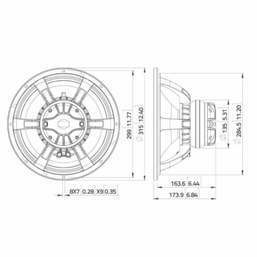 Lavoce CAN123.00T Altavoz Coaxial 12" 430 Watios [2]