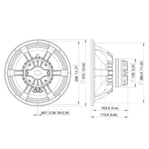 Lavoce CAN123.00TH Altavoz Coaxial 12" 430 Watios [2]