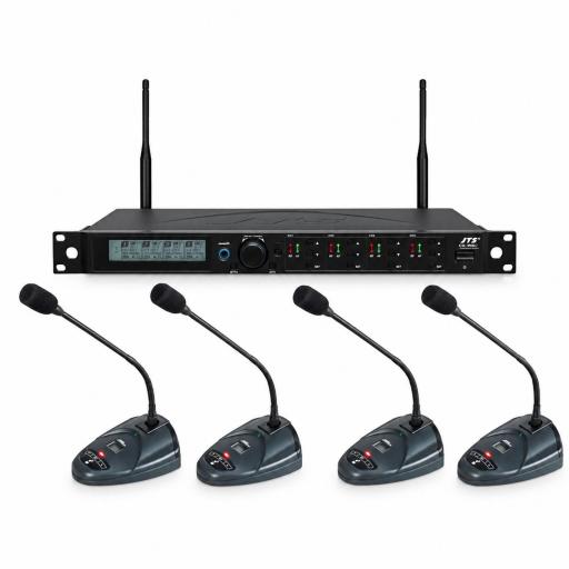Jts CS-W4/C5 + CS-W4T/5 Sistema Inalámbrico de Conferencias 4 Canales 506-542 MHz [0]