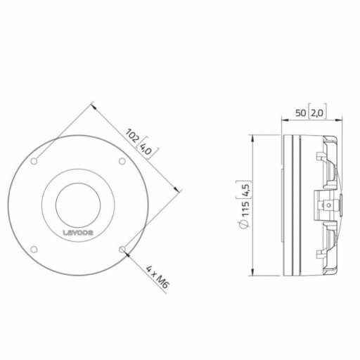Lavoce DN14.30T-16 Motor de Agudos 1.4" Neodimio 110 Watios @16 Ohms [2]