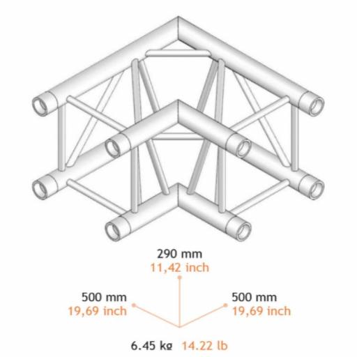 Fantek Fg29Q C290 Esquina 90º para Truss Cuadrado 290 x 290 mm [1]