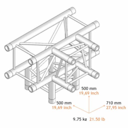 Fantek Fg29Q C490 Esquina en T 4 Vías para Truss Cuadrado 290 x 290 mm [1]