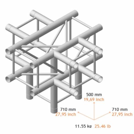 Fantek Fg29Q C590 Esquina en Cruz 5 Vías para Truss Cuadrado 290 x 290 mm [1]