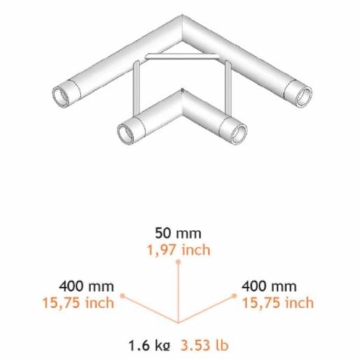 Fantek Fk25P C290 Esquina 90º 2 Vías para Truss Paralelo 250mm [2]