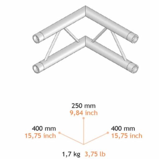 Fantek Fk25P Cv290 Esquina 90º 2 Vías para Truss Paralelo 250mm [2]