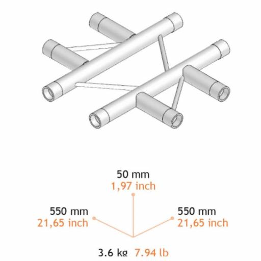 Fantek Fk25P Cx490 Esquina en Cruz 4 Vías para Truss Paralelo 250mm [2]