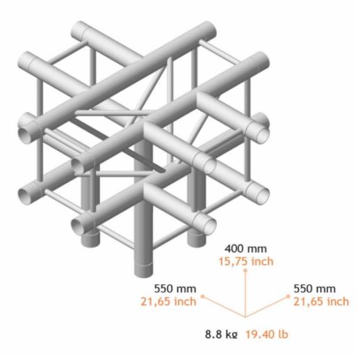 Fantek Fk25Q C590 Esquina en Cruz 5 Vías para Truss Cuadrado 250 x 250 mm [1]