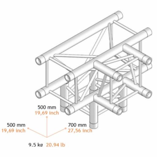 Fantek Fk30Q C490 Esquina en T 4 Vías para Truss Cuadrado 300 x 300 mm [1]