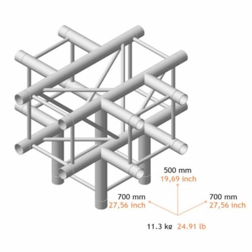 Fantek Fk30Q C590 Esquina en Cruz 5 Vías para Truss Cuadrado 300 x 300 mm [1]