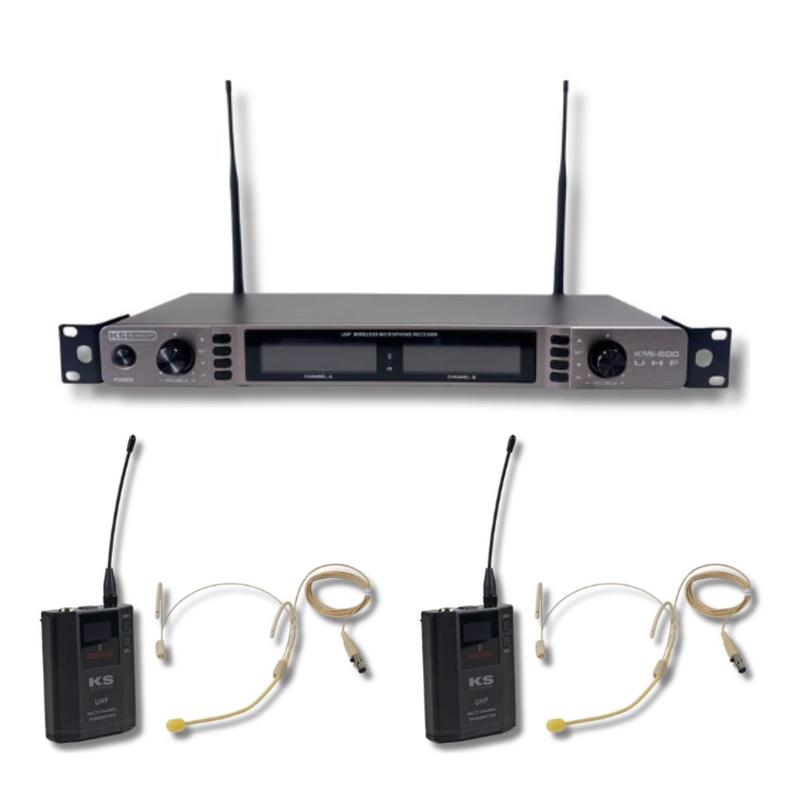 Ks Technology Kmi 800/Uhf + Bodypack 800 Sistema Inalámbrico Dual de Petaca UHF 640-690 MHz