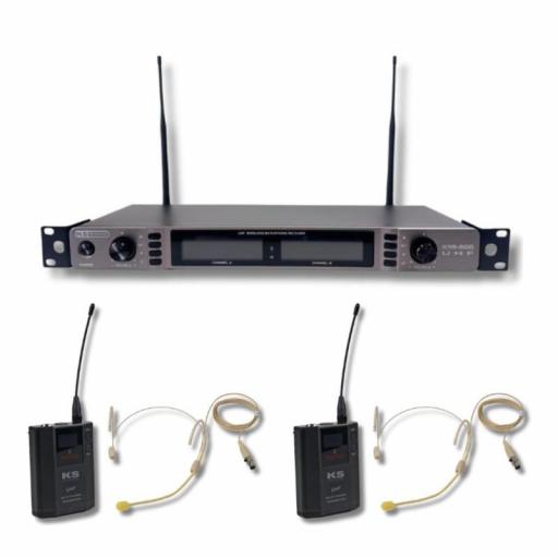 Ks Technology Kmi 800/Uhf + Bodypack 800 Sistema Inalámbrico Dual de Petaca UHF 640-690 MHz