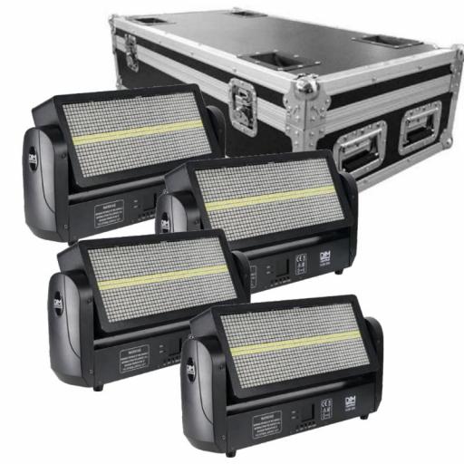 Djm Lighting Kon 300 Estrobo/Bañador Led RGB Motorizado (4 Uds. + Flight Case)