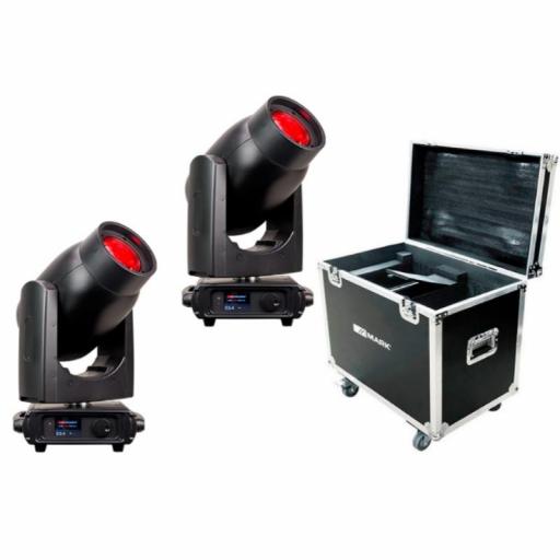 Mark Movilight Led Spot 250 Cabeza Móvil Beam 200W (2 Uds. + Flight Case)
