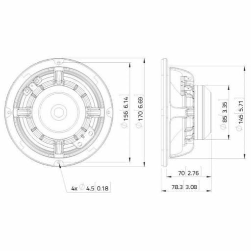 Lavoce MAN061.80 Altavoz de Graves/Medios 6,5" 150 Watios @8 Ohms [2]