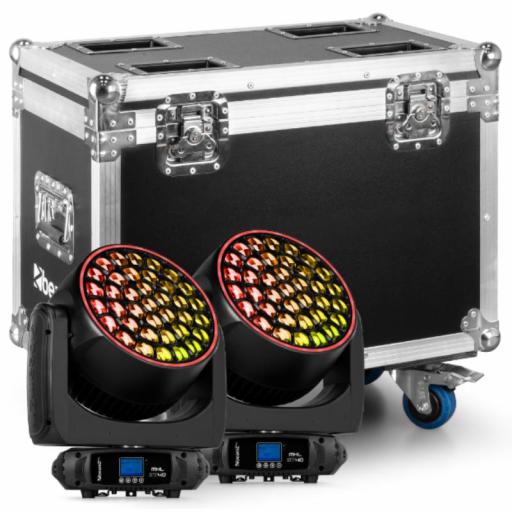beamZ Pro Mhl3740 Cabeza Móvil Led Wash 37 x 40W Rgbw Zoom Motorizado (Pack 2 Uds. + Flight Case)