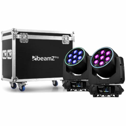 beamZ Pro Mhl760 Led Bee Eye Cabeza Móvil Led 7 x 60W Rgbw (Pack 2 Uds. + Flight Case)