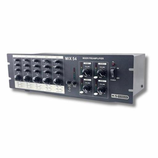 Ks Technology Mix 54 Mezclador de Audio para Instalación 4 zonas [1]