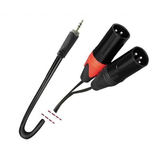 Mark Mk 77 2 Cable Señal Audio Mini Jack 3.5 a 2 Xlr/M (3 metros)
