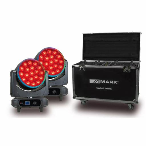 Mark Moviled 1940 S Cabeza Móvil Led 19 x 40W Rgbw + Ring Rgbw (2 Uds. + Flight Case) [0]
