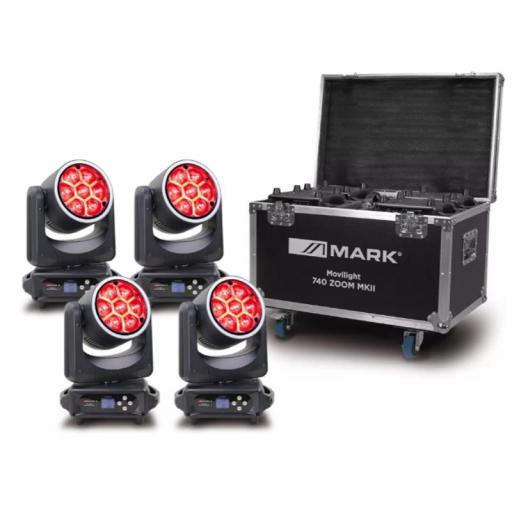 Mark Movilight 740 Zoom MkII Cabeza Móvil Led 7 x 40W Rgbw (Pack 4 Uds. + Flight Case) [0]