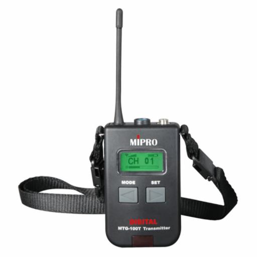 MiPro Mtg-100T Emisor Inalámbrico de Petaca para Sistema de Visita Guiada 863 – 865 MHz