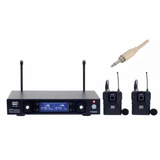 Ams Mu 150 LV Sistema Inalámbrico Dual de Petaca Uhf 750-800 MHz [1]